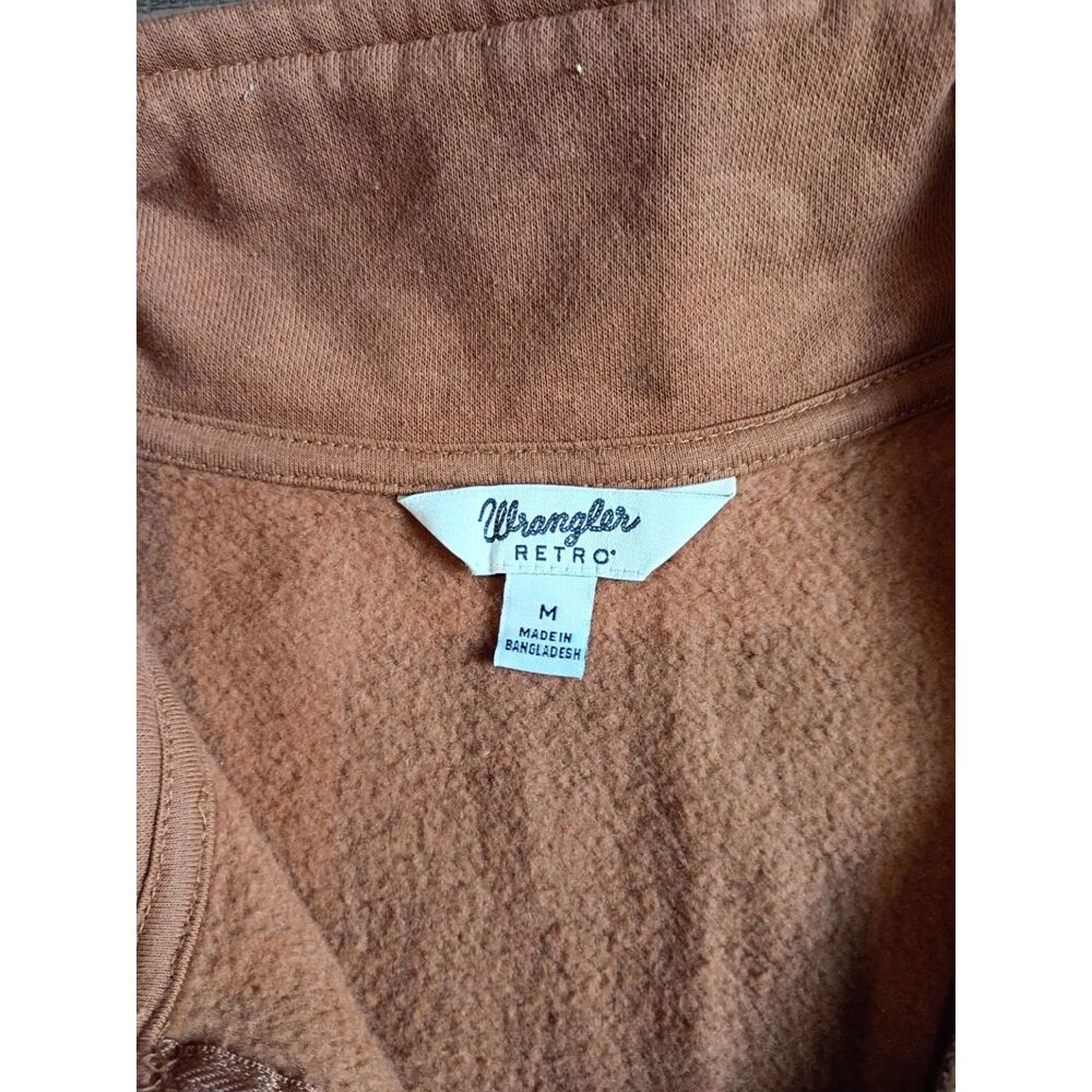 Wrangler Retro Women's Western Stitch Quarter Zip Pullover Brown Size M NWT - Picture 4 of 8
